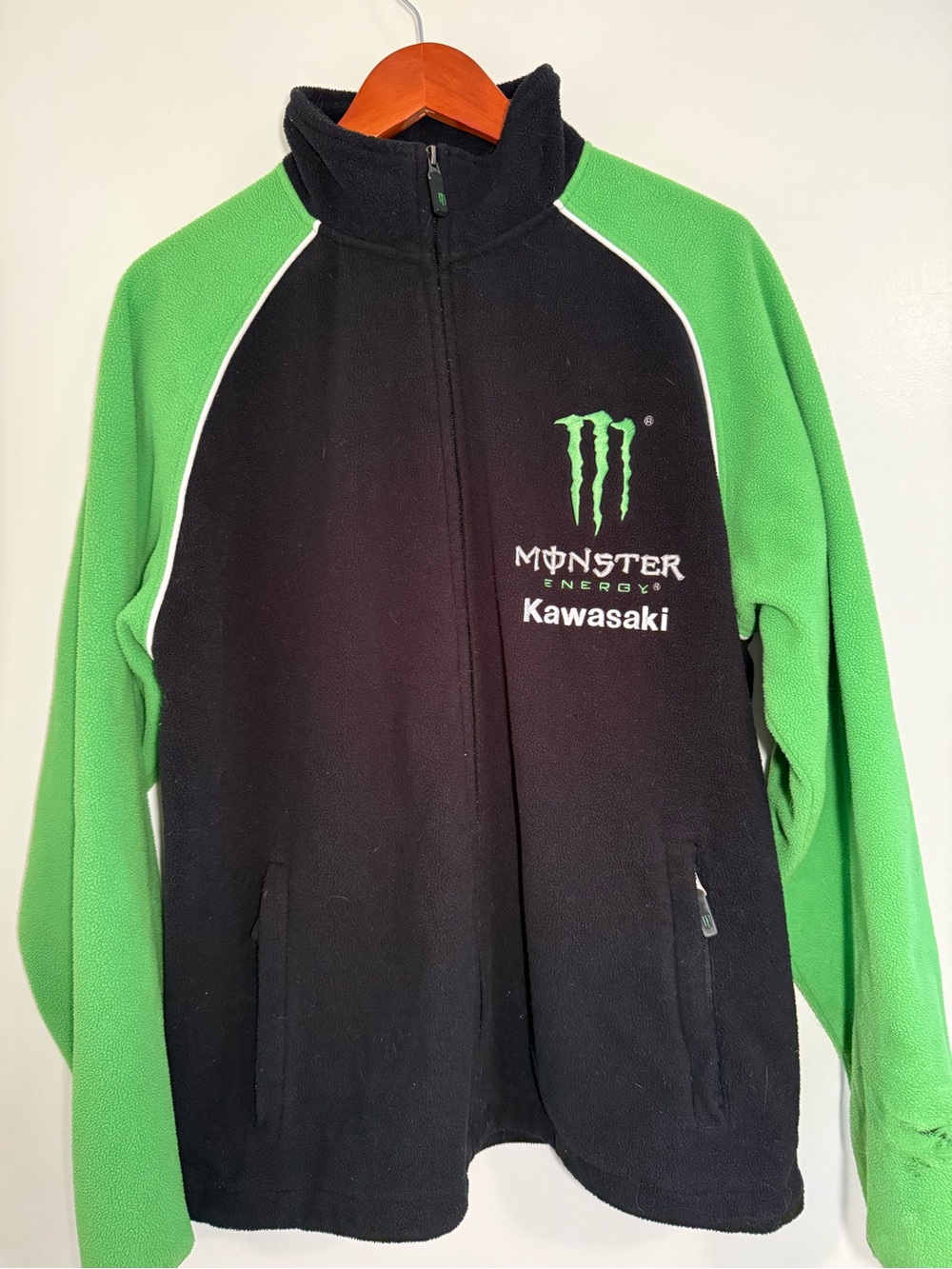 Men’s/Unisex Monster Energy Kawasaki Black & Green Fleece Jacket